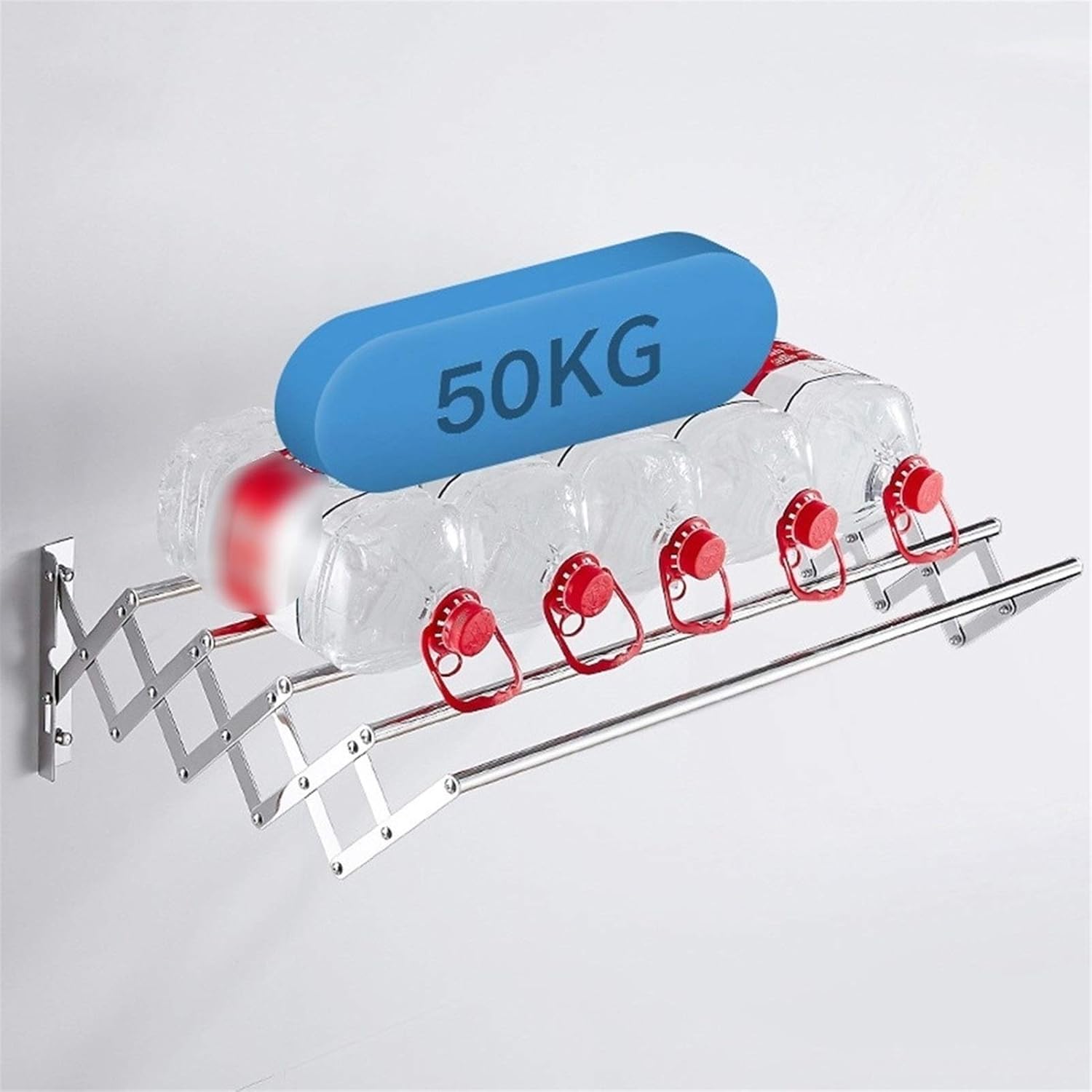 Laundry Drying Rack Airer -Wall Mounted - Retractable - Clothes Drying Rack Horse Folding Clothes Hanger 5 Rail Towel Bar Dryer