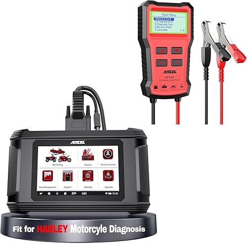 ANCEL MT510 Herramienta de diagnóstico de motocicleta apta para Harley todos los sistemas de diagnóstico con ANCEL BST100 probador de batería de