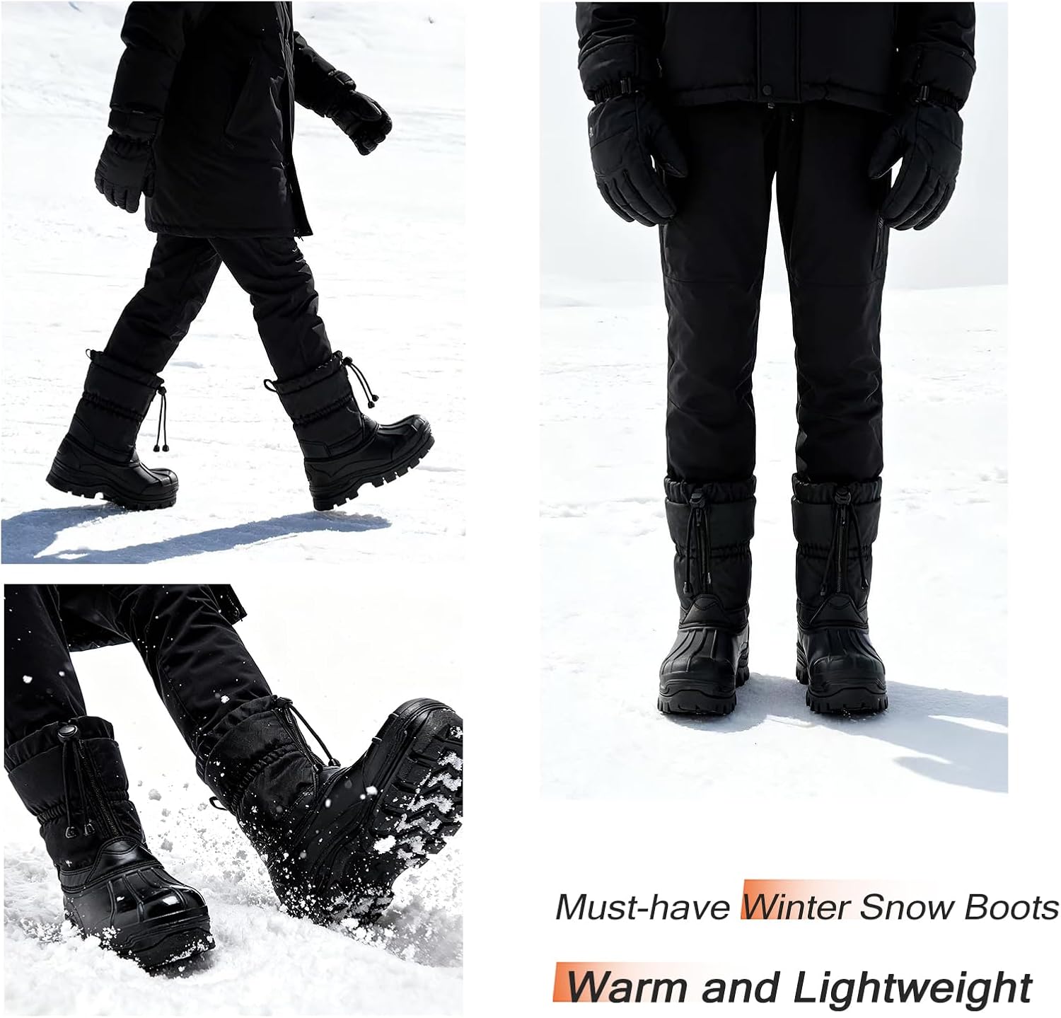 Men's Winter Snow Boots Waterproof Warm Outdoor Lightweight Non Slip Cold Weather Shoes - Image 6