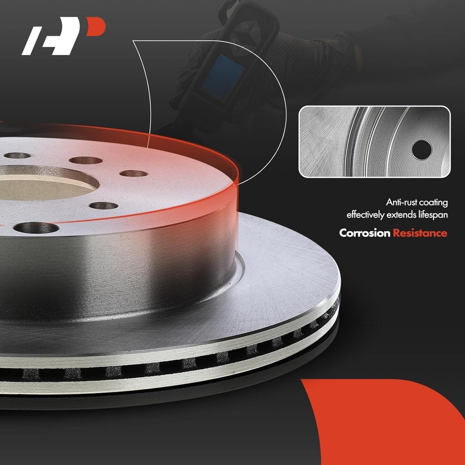 A-Premium 11.02 inch (280 mm) Front Vented Disc Brake Rotors Compatible with Select Volkswagen models - Jetta 2011 2012 2013 2014 2015, 2-PC Set