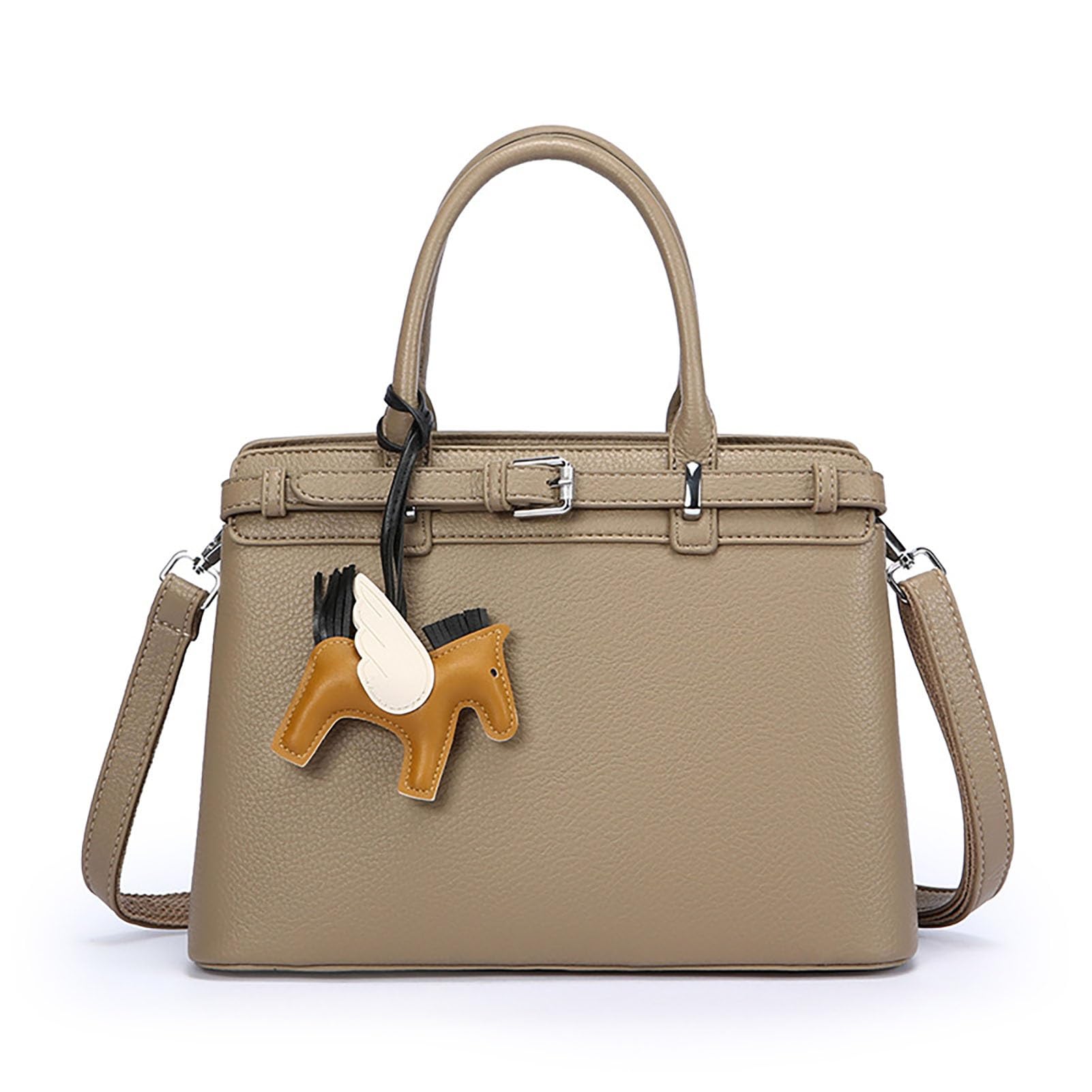 Sac à main en cuir qui garde sa forme avec sa poignée et bandoulière