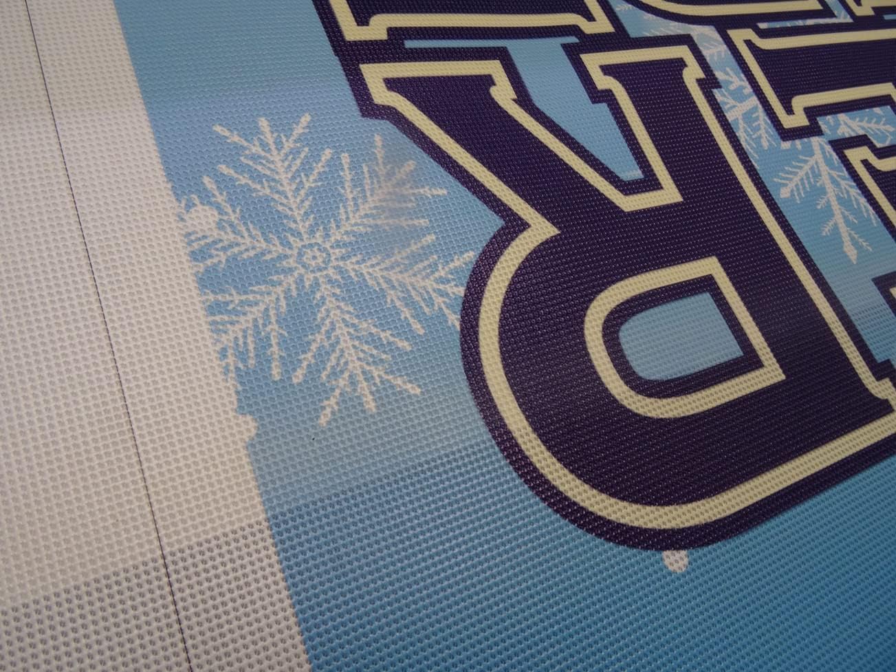 Custom Mesh Banner, Strip Mesh perforated vinyl, Full Color, For Windy Outdoor, Air flow through Banner, Heavy Duty Sign, Design Online or Print Your Design file. (5 X 15 ft (H X W))