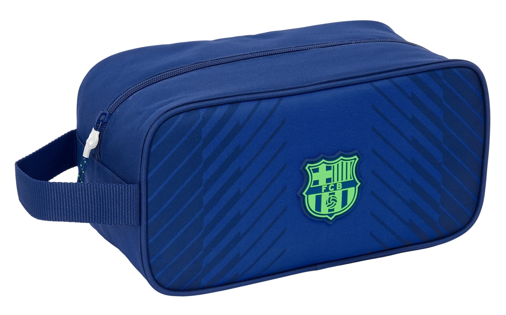 SAFTA F.C. Barcelona Navy Blue - Zapatillero Mediano, Multiusos, Portatodo, Deporte, Extraescolares, Fútbol, Cómodo y Versátil, 29x14x15 cm