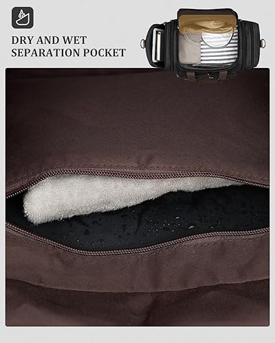 Miniatura 3 de Gonex Bolsa de lona para viajes, expandible resistente al agua, 50 L, bolsa de gimnasio para fines de semana y noche, con bolsillo de separación en