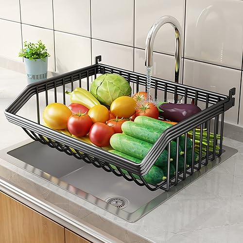 Miniatura 3 de Cestas de cocina apilables de 4 niveles para frutas y verduras con ruedas, soporte para cesta de frutas, cestas de metal para aperitivos, verduras,