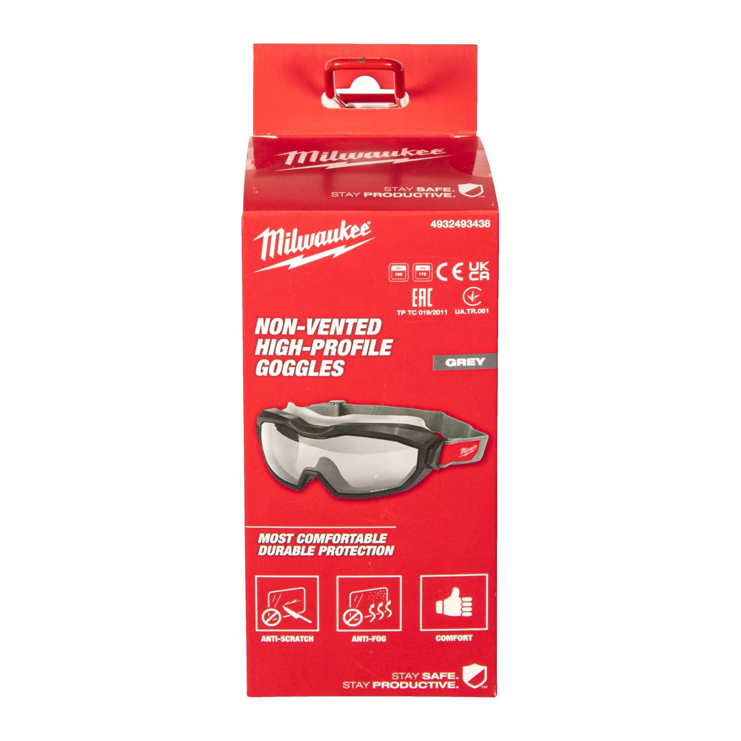 Milwaukee Klare Schutzbrille mit hohem Profil 4932493435
