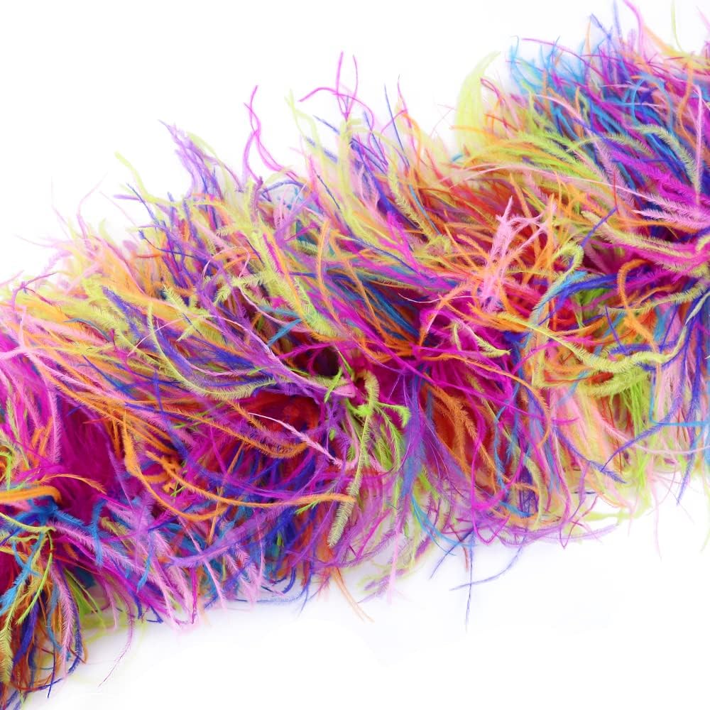 Natural Ostrich Feathers Boa Fluffy Soft Ostrich Plume Shawl/Scarf Ribbon for Wedding Party Dresses Decoration Plumes Crafts
