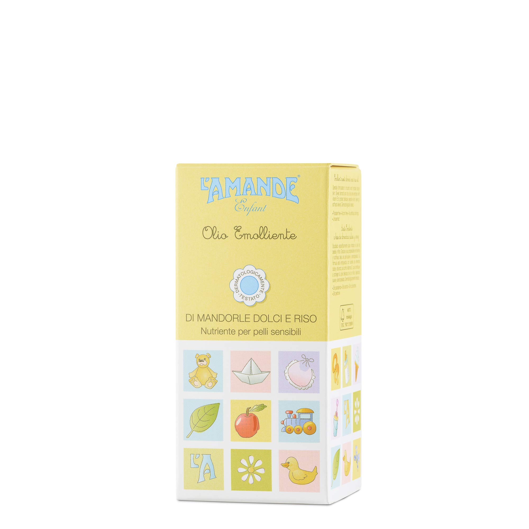 L'AMANDE - Olio di Mandorle Dolci e Riso per Bambini, Olio Neonato e Bambino con Vitamina E e Sali Minerali, Pelli Sensibili ad Azione Emolliente e Nutriente - Enfant, 150 ml, 1 pezzo