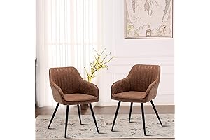 Annjoe - Set of 2 Faux Leather Accent Arm Chairs for Living...