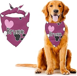 Pet Dog Footprints Bone Personalized Dog Bandana Handkerchiefs Scarfs Triangle Bibs for Dogs Puppies Pets Gift