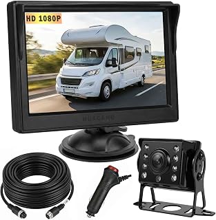 4 Pin Backup Camera Parking Assistance System, 12V-24V 5inch TFT LCD HD Color Rear View Screen + 8 LEDs Night Vision Waterproof Reverse Camera