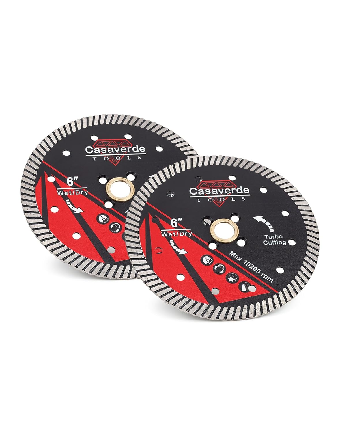 Casaverde 2Pcs/Lot Granite Blade 6“ Diamond Turbo Blade for Granite Stone Concrete