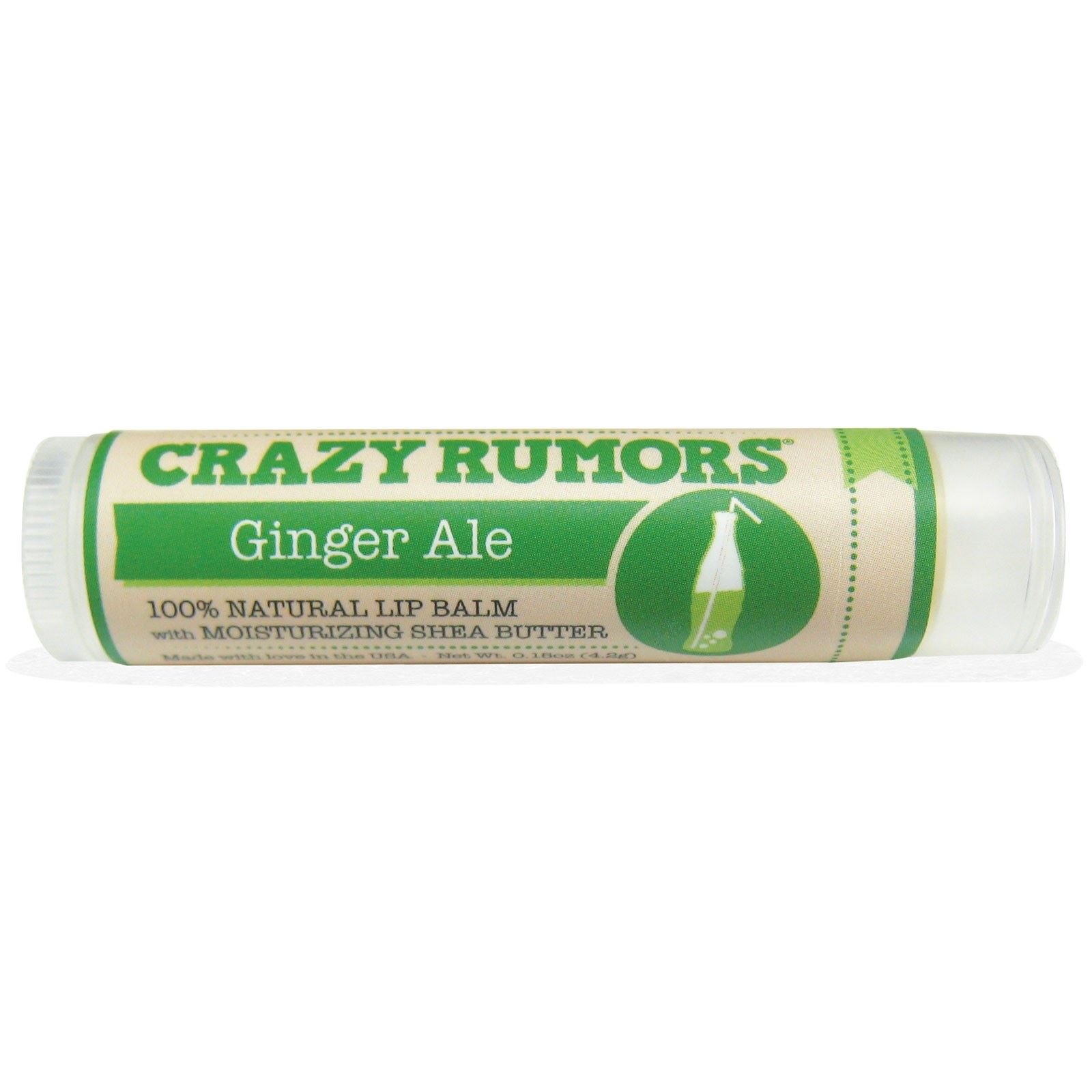 100% Natural Lip Balm, Ginger Ale, 0.15 oz (4.4 ml) - Crazy Rumors
