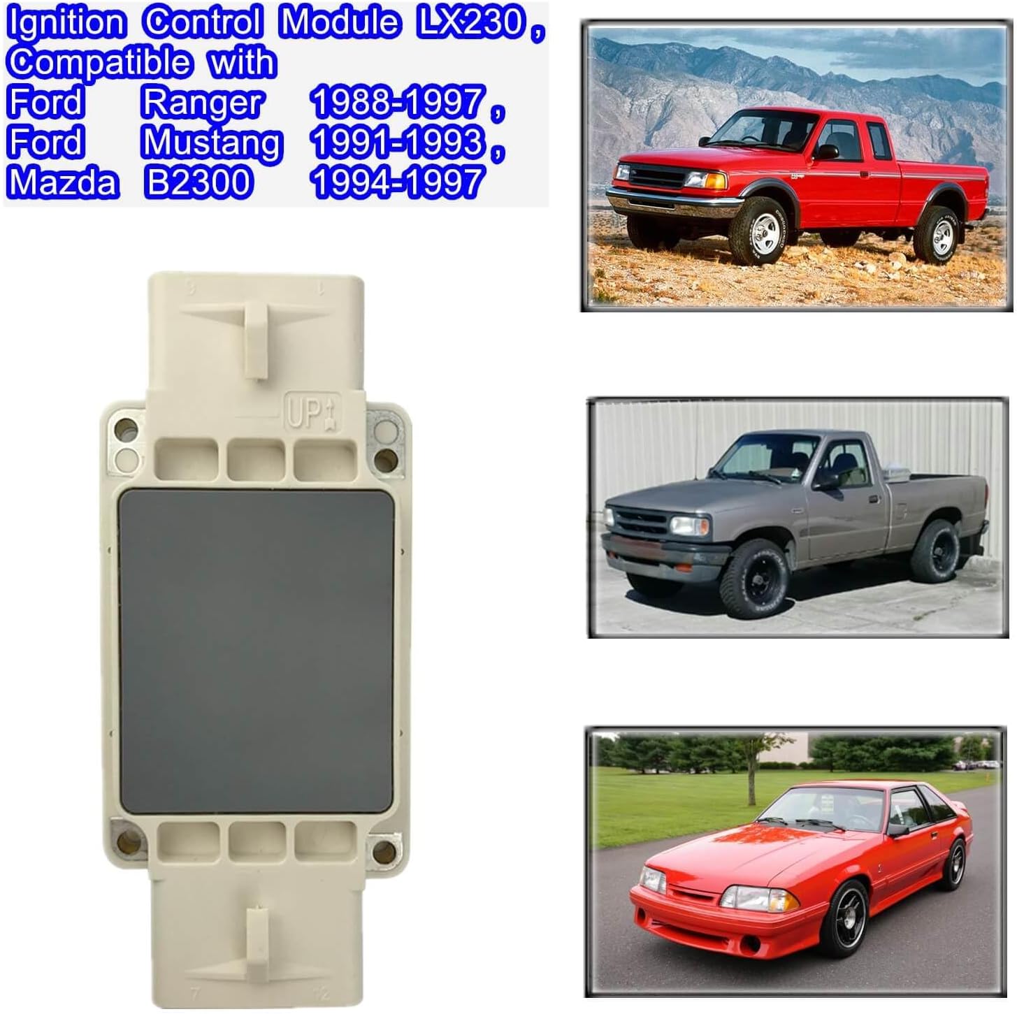 Ignition Control Module LX230 ,Compatible with Ford Ranger 1988-1997, Ford Mustang 1991-1993, Mazda B2300 1994-1997 Replace LX230 1U2Z12A297AA 81SF12297FB