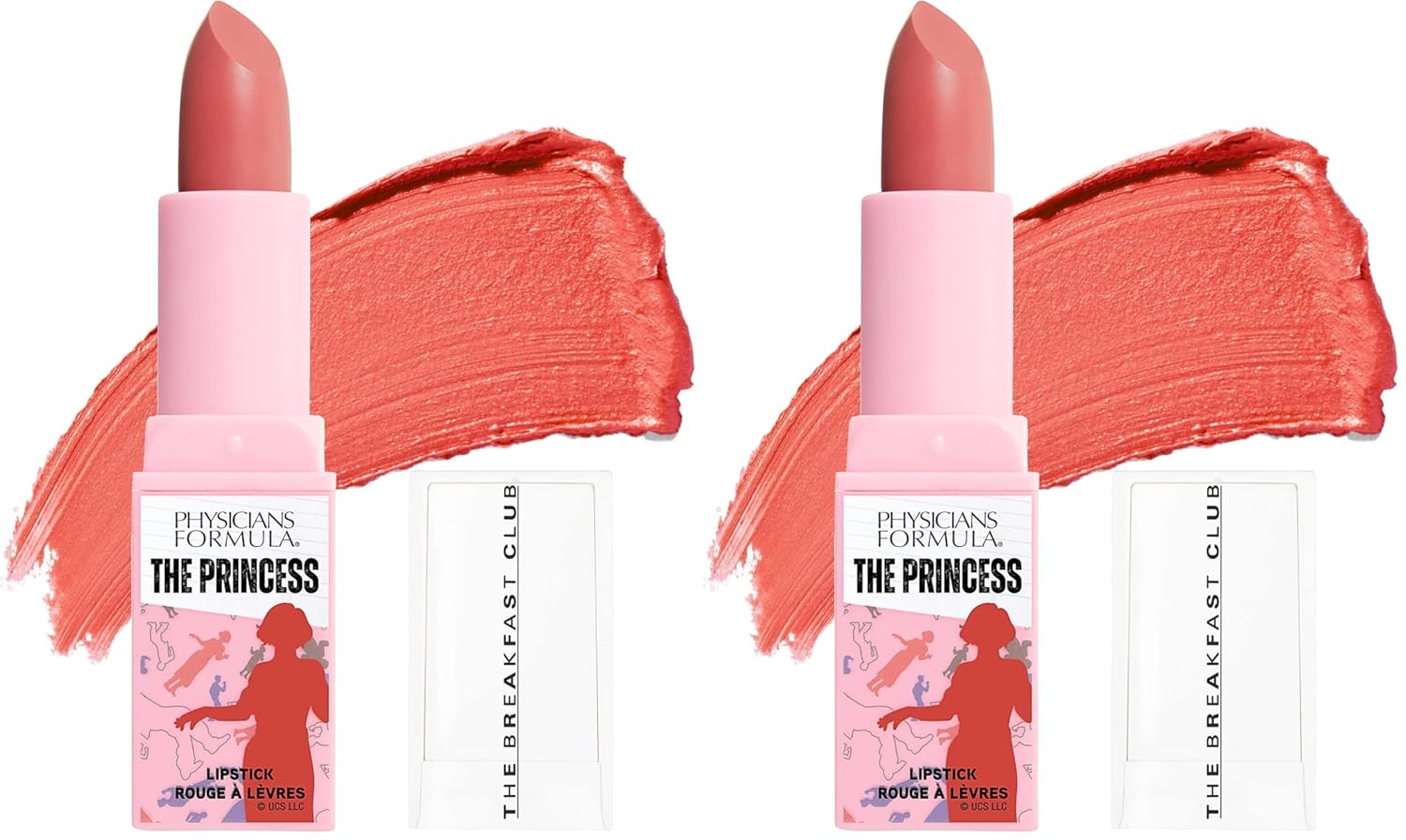 Physicians Formula The Breakfast Club Collection The Princess Lipstick Pink Get Real, Hydrating, Full Coverage (Pack of 2)