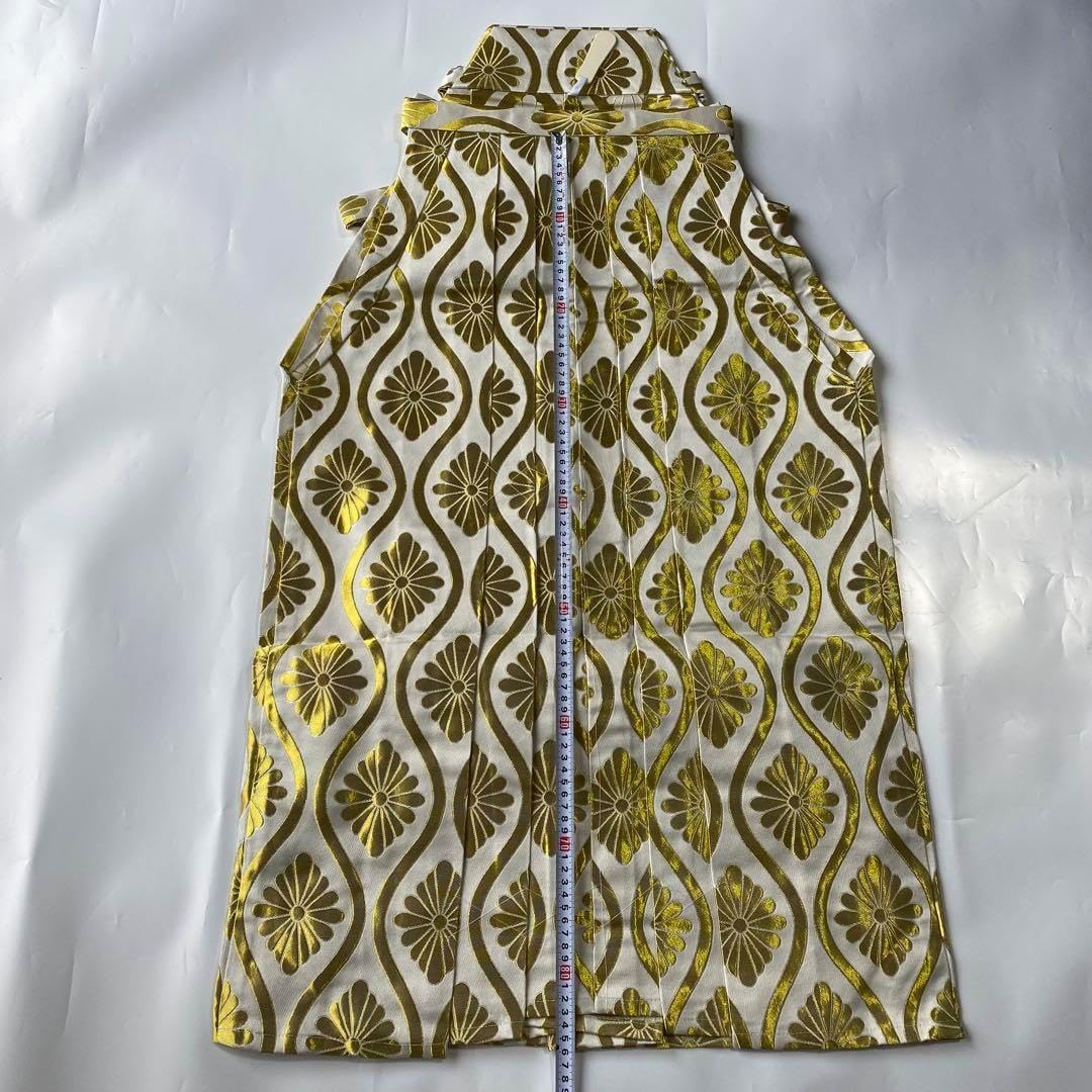 (7-66)馬乗袴　2尺2寸　白　金　詩吟　舞踊　踊袴 7-66)馬乗袴 2尺2寸 白 金 詩吟 舞踊 踊袴 7-