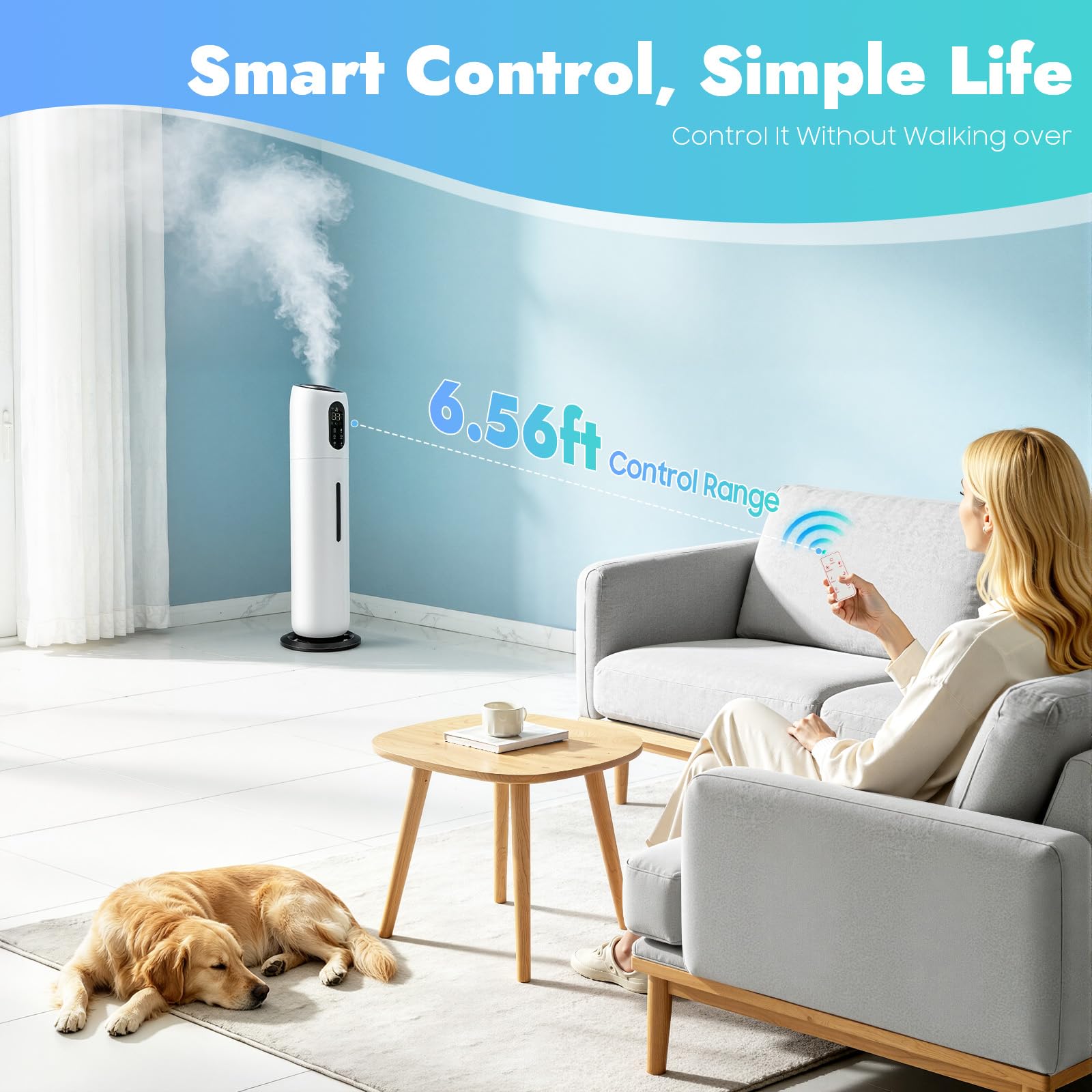 Humidificateur à ultrasons silencieux - Minuterie de 1 à 12 h - 3 niveaux