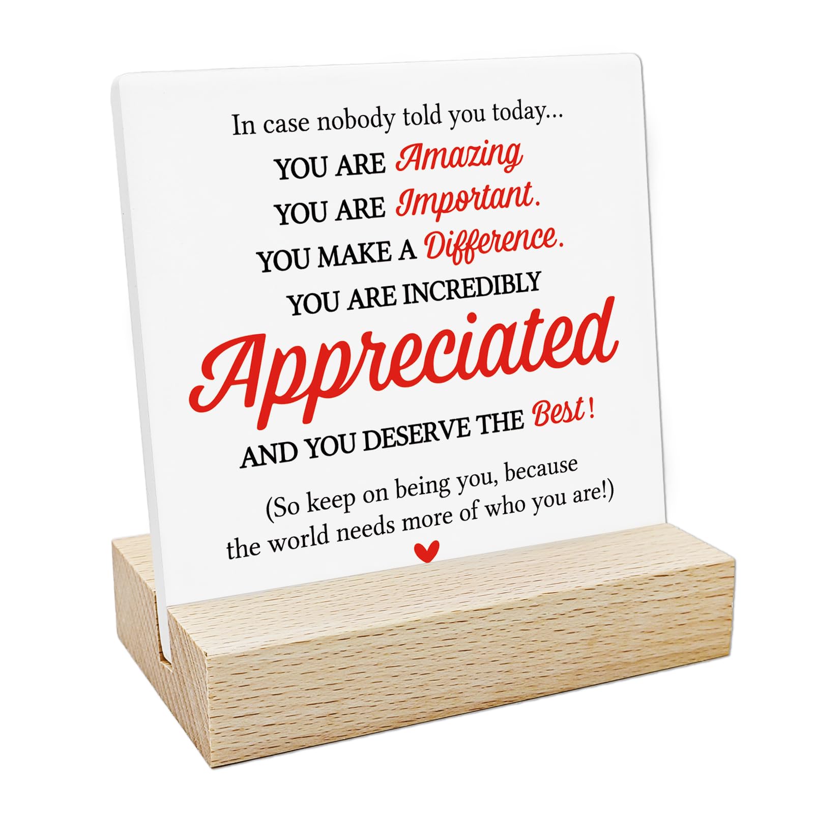 REWIDPARTY Inspirational Quotes Gifts for Women Men You Are Incredibly Appreciated Ceramic Sign Keepsake Coworker Encourag...