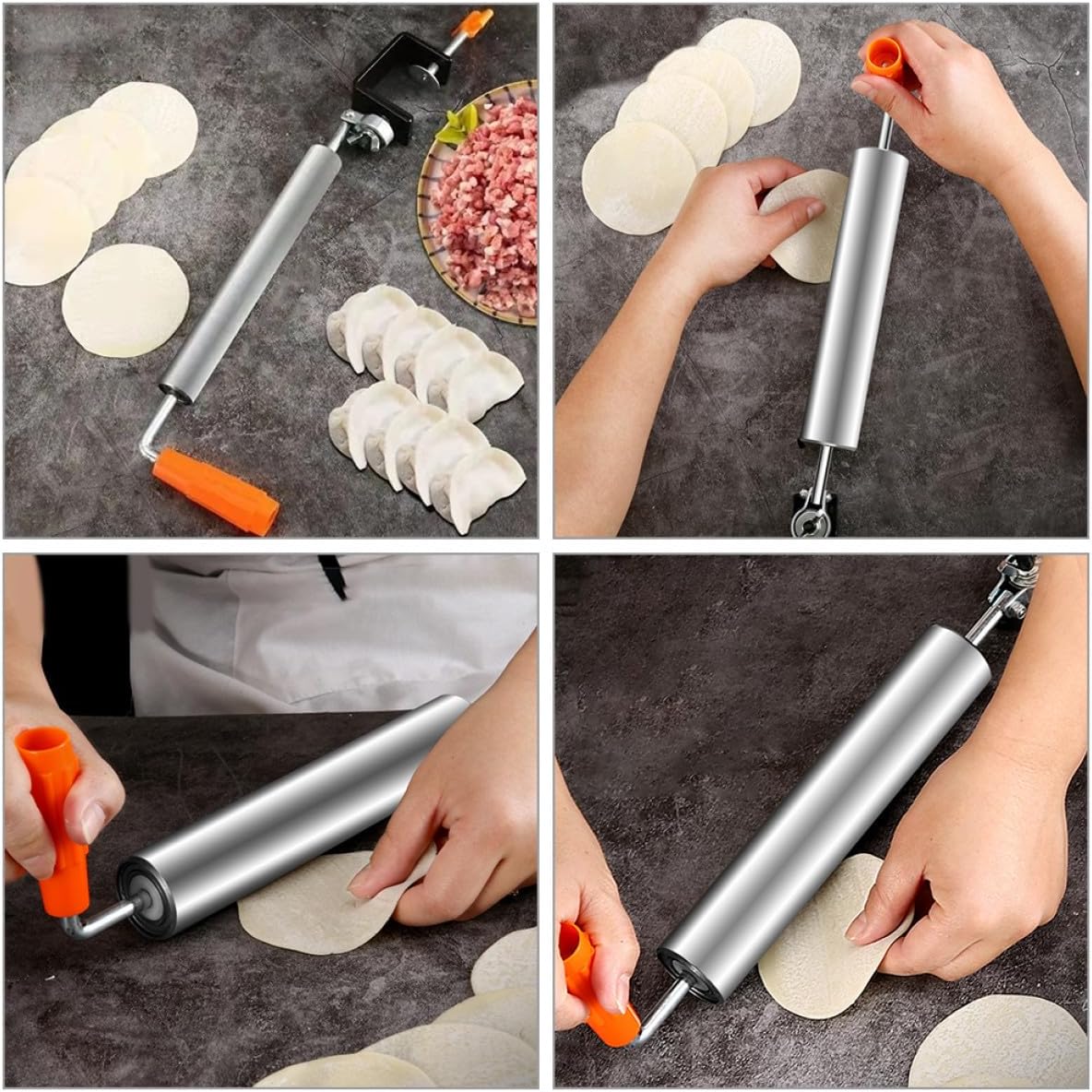 Small Rolling Pin Dough Roller 20cm Diameter Kitchen Baking Tool for Cookie, Pizza Crust, Dumpling Skin – Non-stick Food-grade Plastic Roller for Home Use