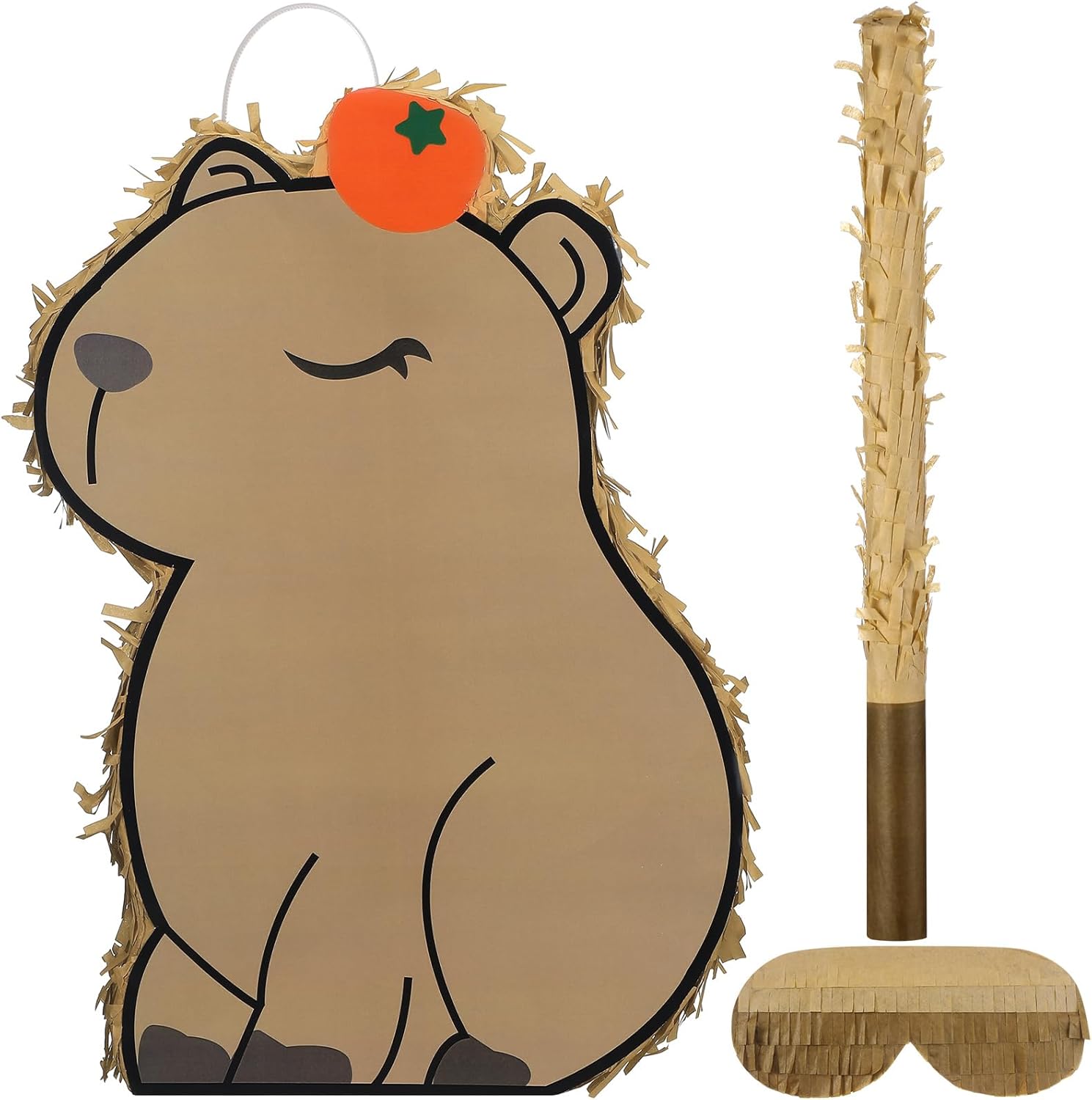 Soulchen Capybara Birthday Party Piñata Capybara Decorations 15.57 x 10.3 x 2.8 Inches Includes Stick Blindfold Confetti Birthday Party Supplies