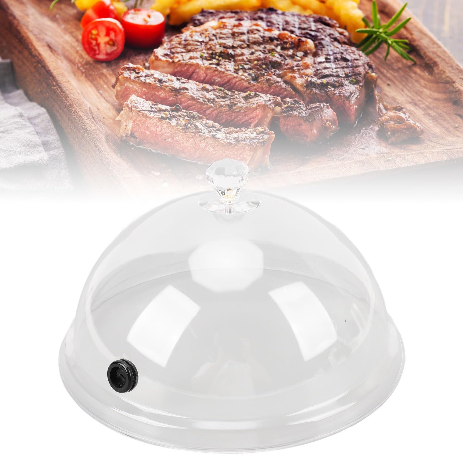 Smoking Cloche Dome Lid, Transparent Display Cover for Food or Drink Smoking with Cold Smoke Generator, for Plates Bowls Glasses, Suitable for Restaurant, Bar, (M(59cm / 23.2in