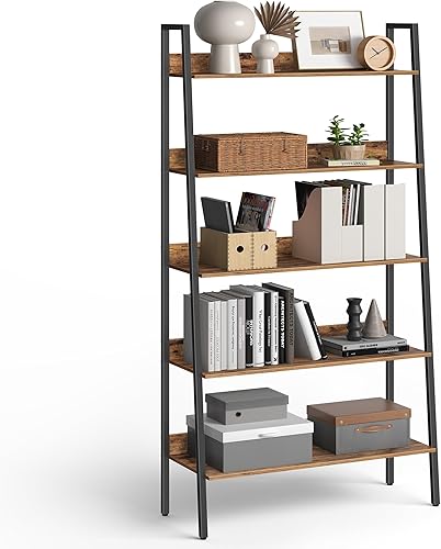 Miniatura 74 de VASAGLE Estantería estrecha de 5 niveles, 11.8 x 23.6 x 66.9 pulgadas, estante de escalera para oficina en casa, sala de estar, dormitorio, cocina,