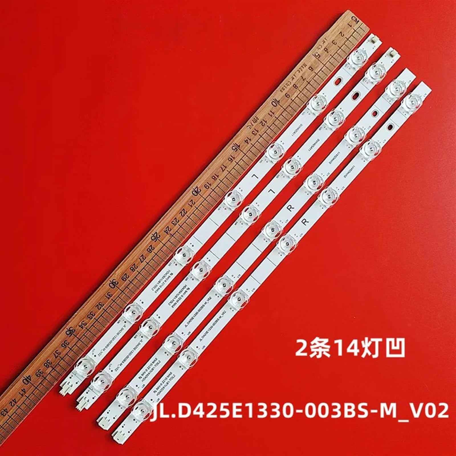 4TV (16 Pezzi) Striscia di retroilluminazione a LED Compatibile for Hisense JL.D425E1330-003BS-M_V02 43 "TV 43R6E3 43h6g 43R6090G 43H6570G 43R6000GM 14 Lampada (Color : 16PCS(4TV))