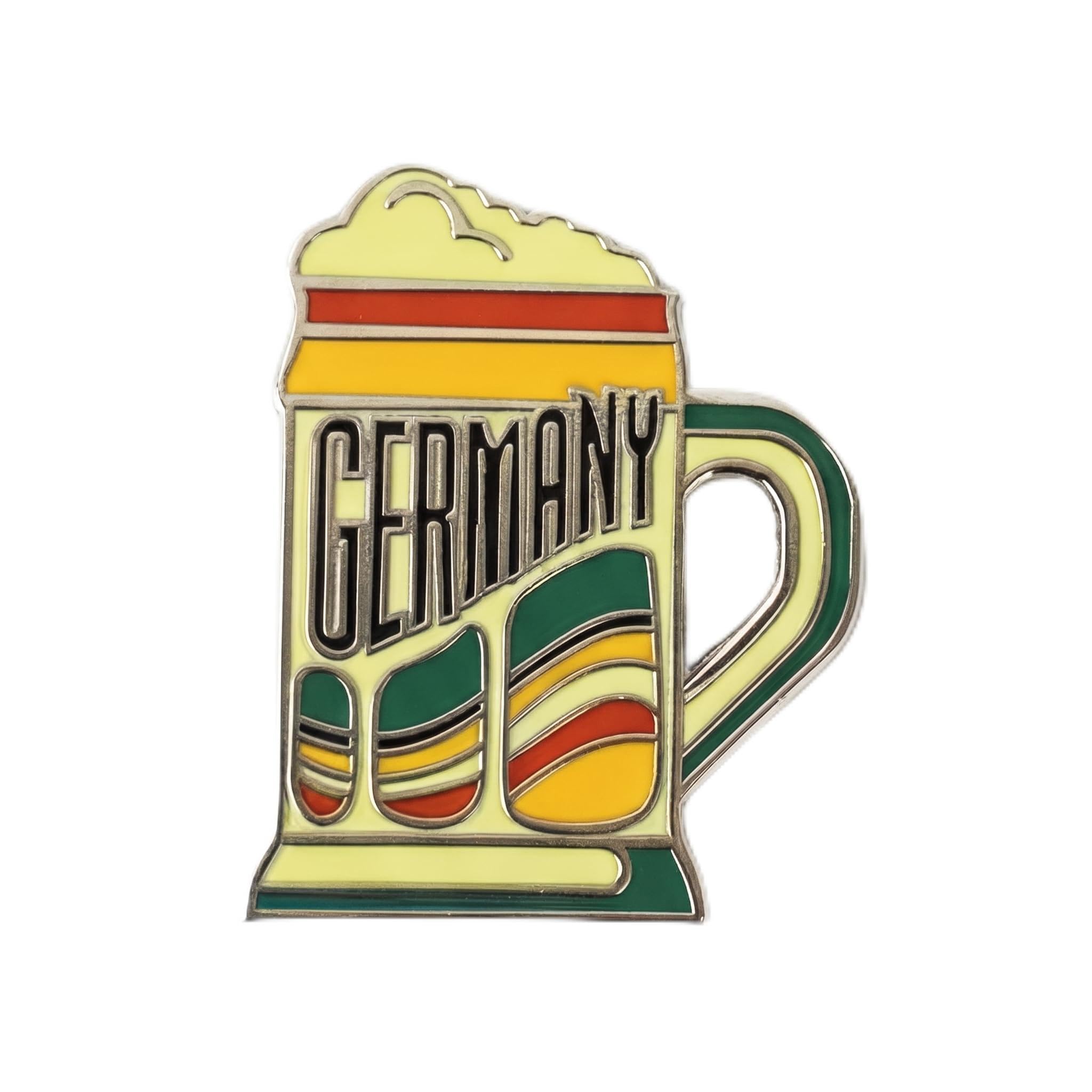 Vagabond Heart Germany Pin - Hard Enamel Lapel Pin Badge Germany Souvenir - Metal Travel Brooch for Backpack Jacket Hat - Beer Stein - Collectible