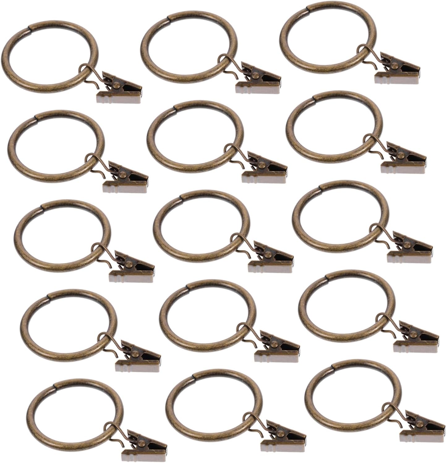 50pcs Vintage Curtain Shower Curtain Clips 4.0mm Inner Diameter Antique Bronze Ring Hooks for Bathroom and Home Decoration