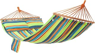 SONGMICS Hangmat outdoor meerdere personen, staafhangmat, draagbaar en ademend, 210 x 150 cm, TÜV Rheinland, 300 kg statische belastbaarheid, voor outdoor tuin GDC22Q