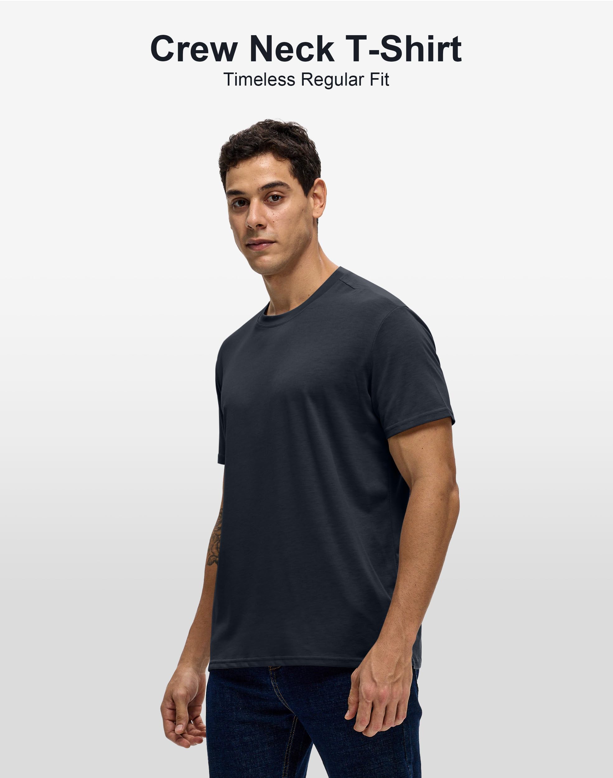 Camiseta para hombre para 5 juegos de 180 g, algodón básico, manga corta, cuello redondo, monocolor, trabajo, gran tamaño, regular, verano, 5 unidades