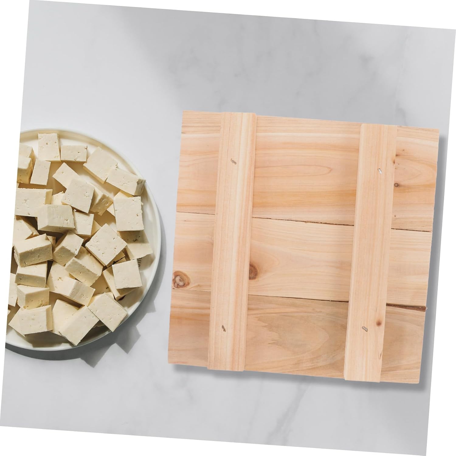 Tofu Press Board Wooden Tofu Maker Tool Reusable Pressing Board for Homemade Compact Design Sturdy Wood Construction for