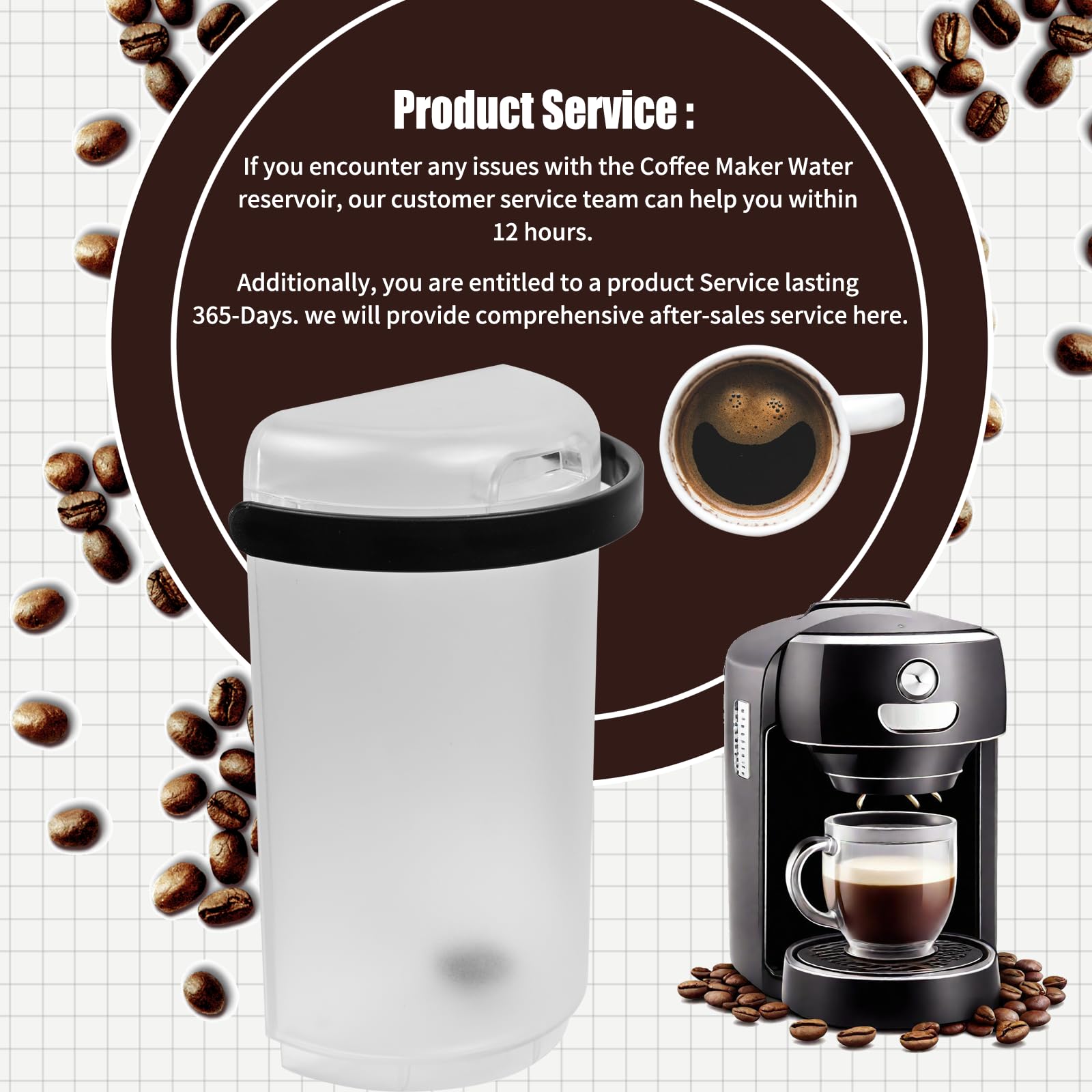 Serbatoio d'acqua aggiornato per macchina da caffè compatibile con Keurig K-café monodose per caffè, latte e cappuccino, serbatoio dell'acqua adatto anche per macchine da caffè Keurig Special Edition