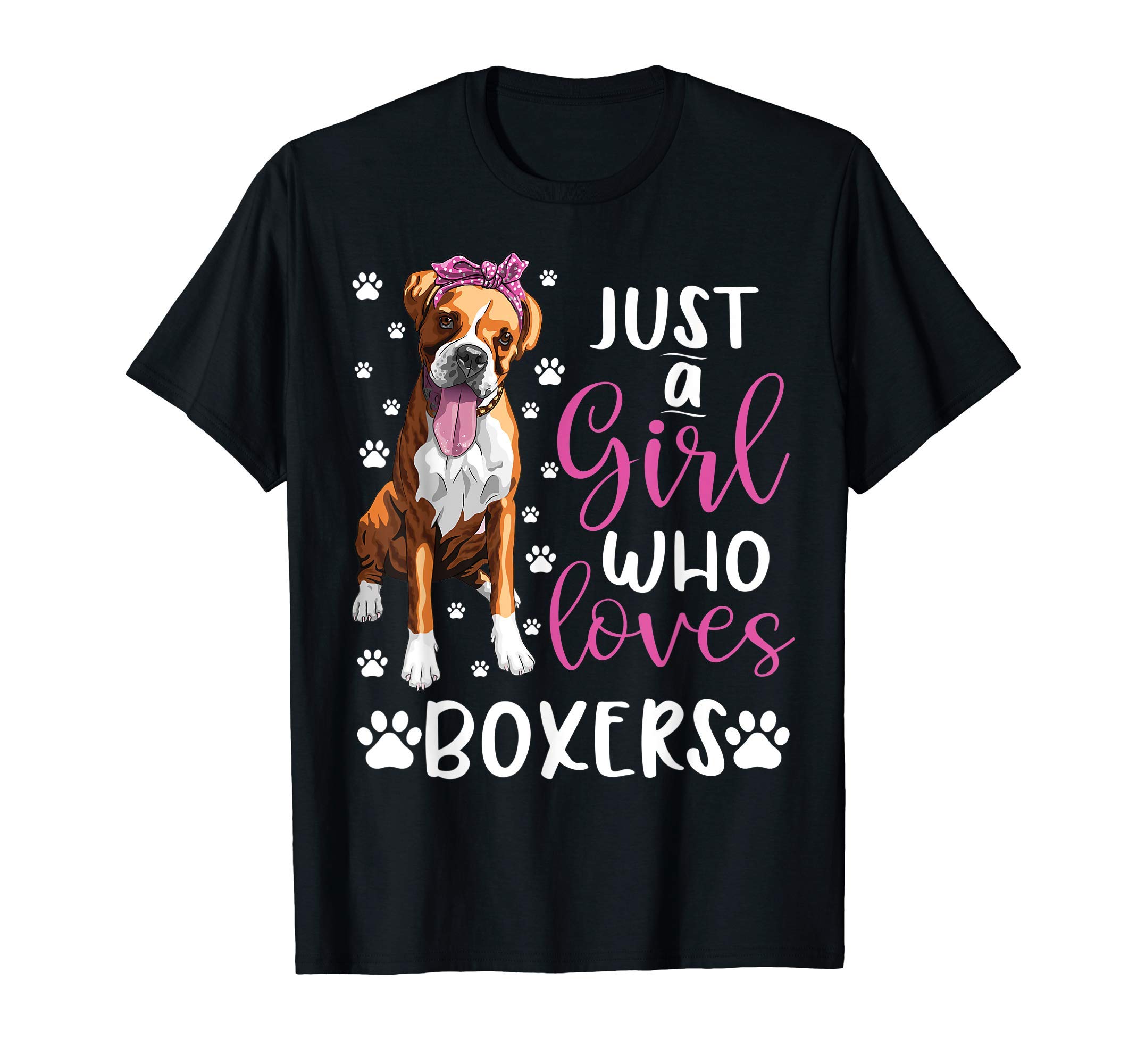 Boxer Just A Girl Who Loves Boxers Dogs Lover girls Gift T-Shirt