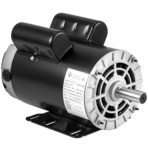 Mophorn Motor de compresor eléctrico de 5 HP 3450 RPM 143T56 marco monofásico de 78 pulgadas de diámetro del eje motor eléctrico de 208-230V 60Hz CA