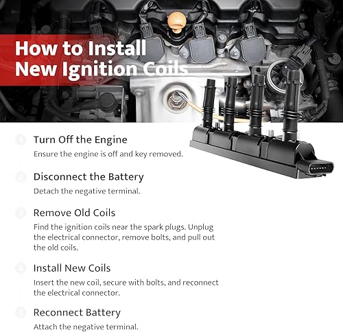 Miniatura 6 de Paquete de bobinas de encendido compatible con Chevy Cruze L4 1.4L Turbo 2011 2012 2013 2014 2015 2016 Chevy Cruze, Buick Encore 2013-2021, Chevy