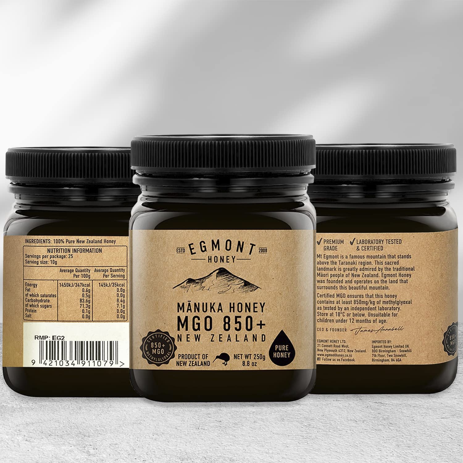 Egmont Honey Manuka Honey MGO 830+ 250g | UMF 20+ Certified | High