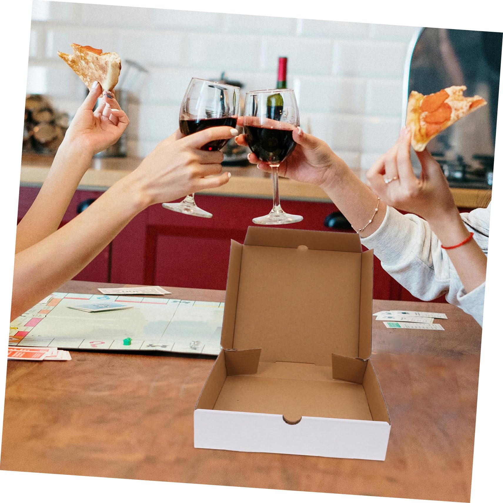 Yardenfun 30 Sztuk Białych Pudełek Pocztowych Kartonowych Małych Chrupiących Pudełek Do Pizzy Wielokrotnego Użytku Białych Przechowywania Opakowań Na Wynos Kartonów