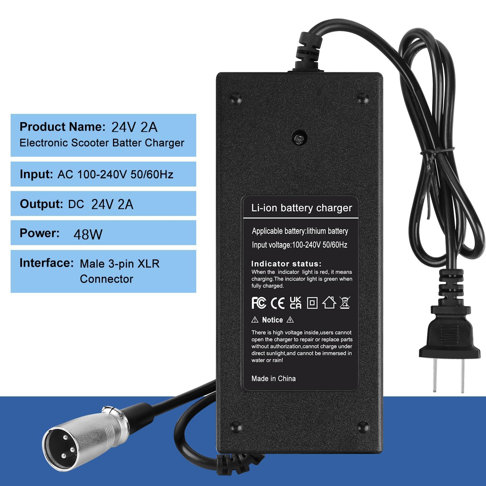 Adaptateur Secteur 29,4V 2A Pour Batterie Lithium - Câble Inclus, Plug-and-play, Sécurité Surcharge - Prise EU