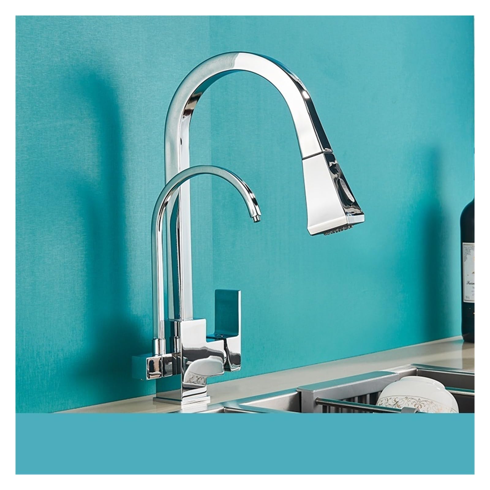 Robinet filtré cuisine avec douchette orientable et grue d'eau potable pure
