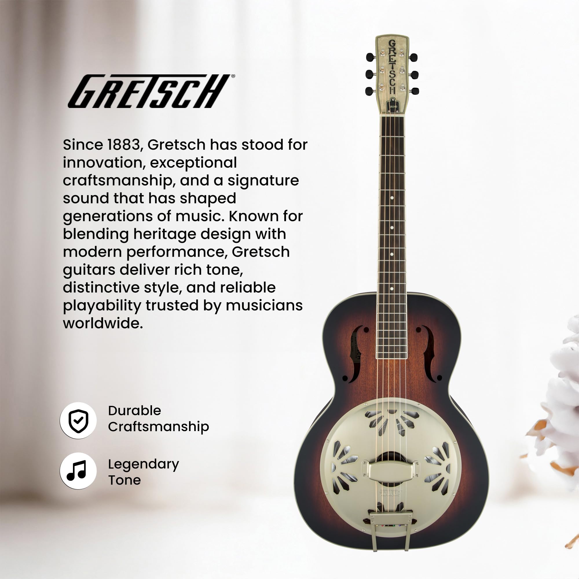G9240 Alligator Round-Neck Resonator Guitar 2-Color Sunburst