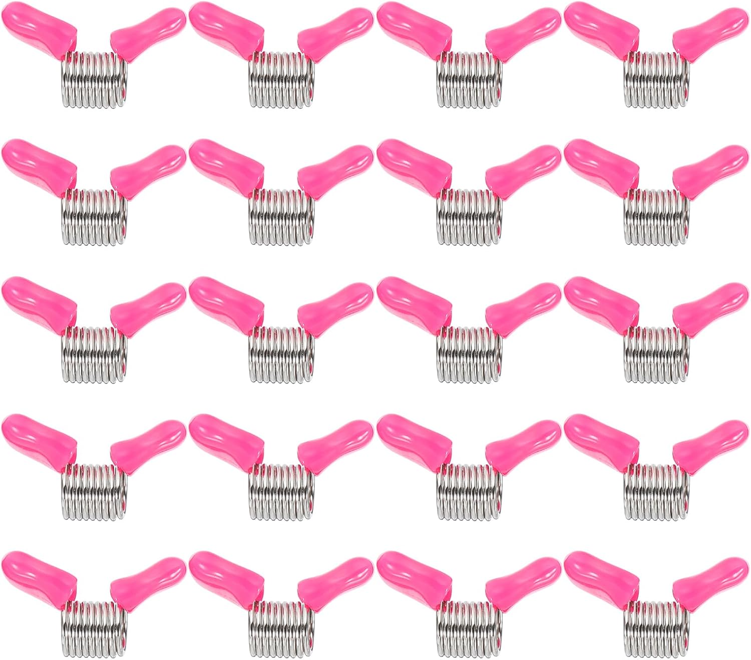PATIKIL Bead Stopper for Jewelry Making, 20 Pcs 22mm Spring Bead Clamps Plated with Handle for Jewelry Bracelet Making, Pink