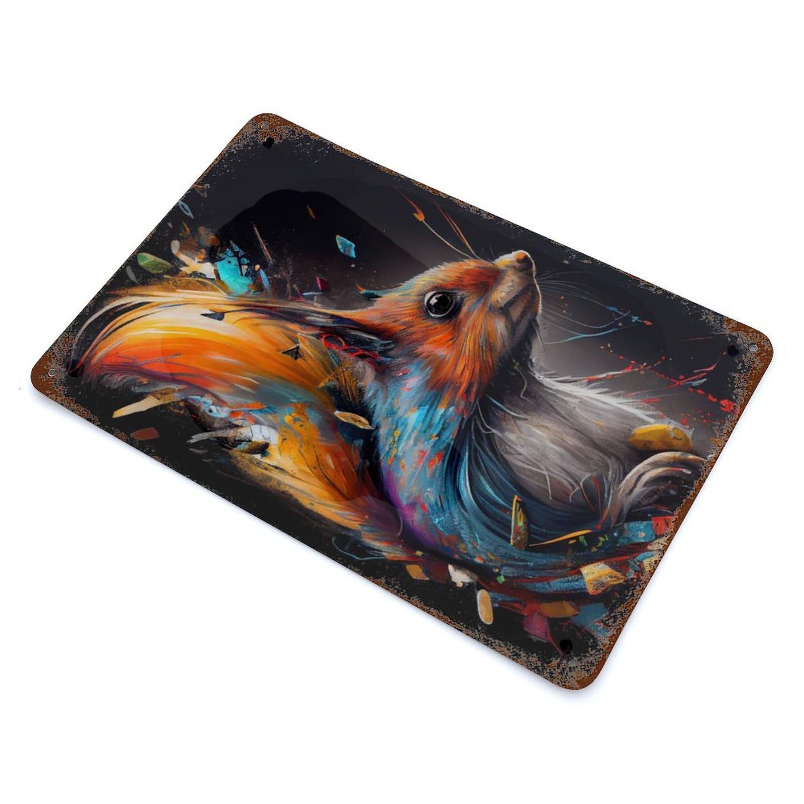 The Nimble Squirrel Retro Metal Sign 11.8"x7.9", for Pub, Kitchen And Man Cave Decor, Retro Wall Decor