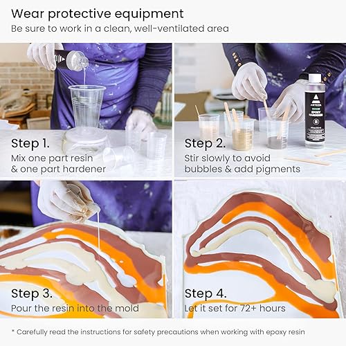 Miniatura 10 de Arteza Kit de resina epoxi, juego de recambio de 24 piezas, suministros y materiales atractivos para manualidades, accesorios de resina incluye 2
