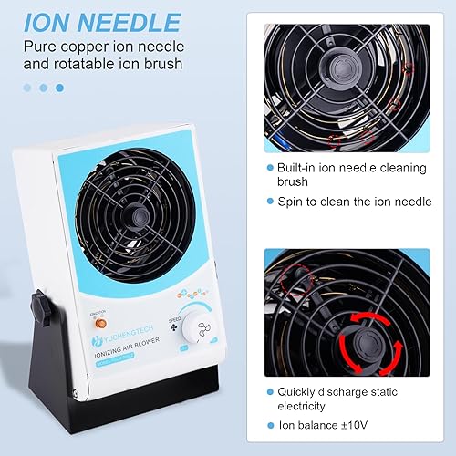 Miniatura 3 de YUCHENGTECH Soplador de aire ionizante Ventilador de iones antiestático Eliminador estático Ionizador antiestático Ionizador ESD Ventilador