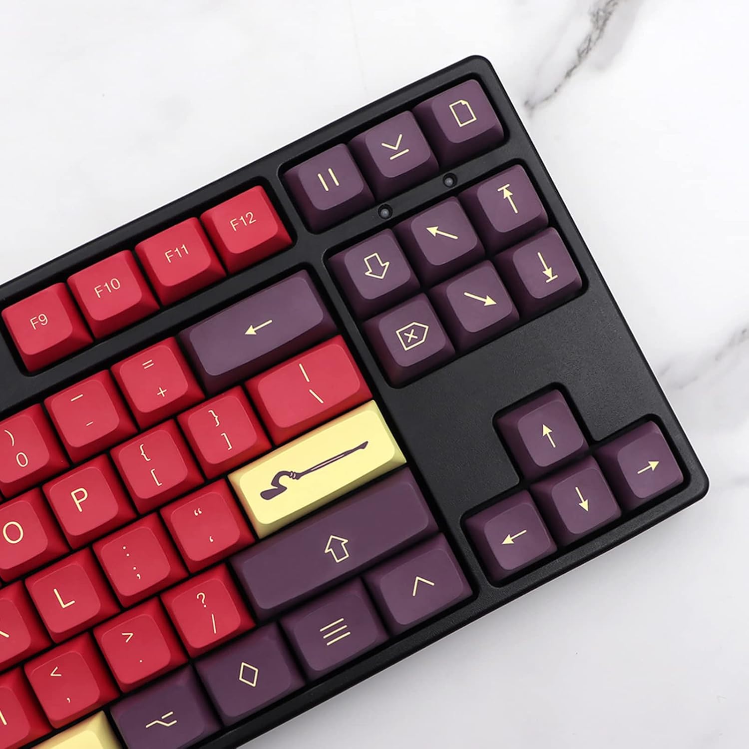 1 Set Retro Explosion Keycaps PBT Dye Subbed Keycap for Mechanical Keyboard XDA Profile 130 for Key Caps for MX Switches