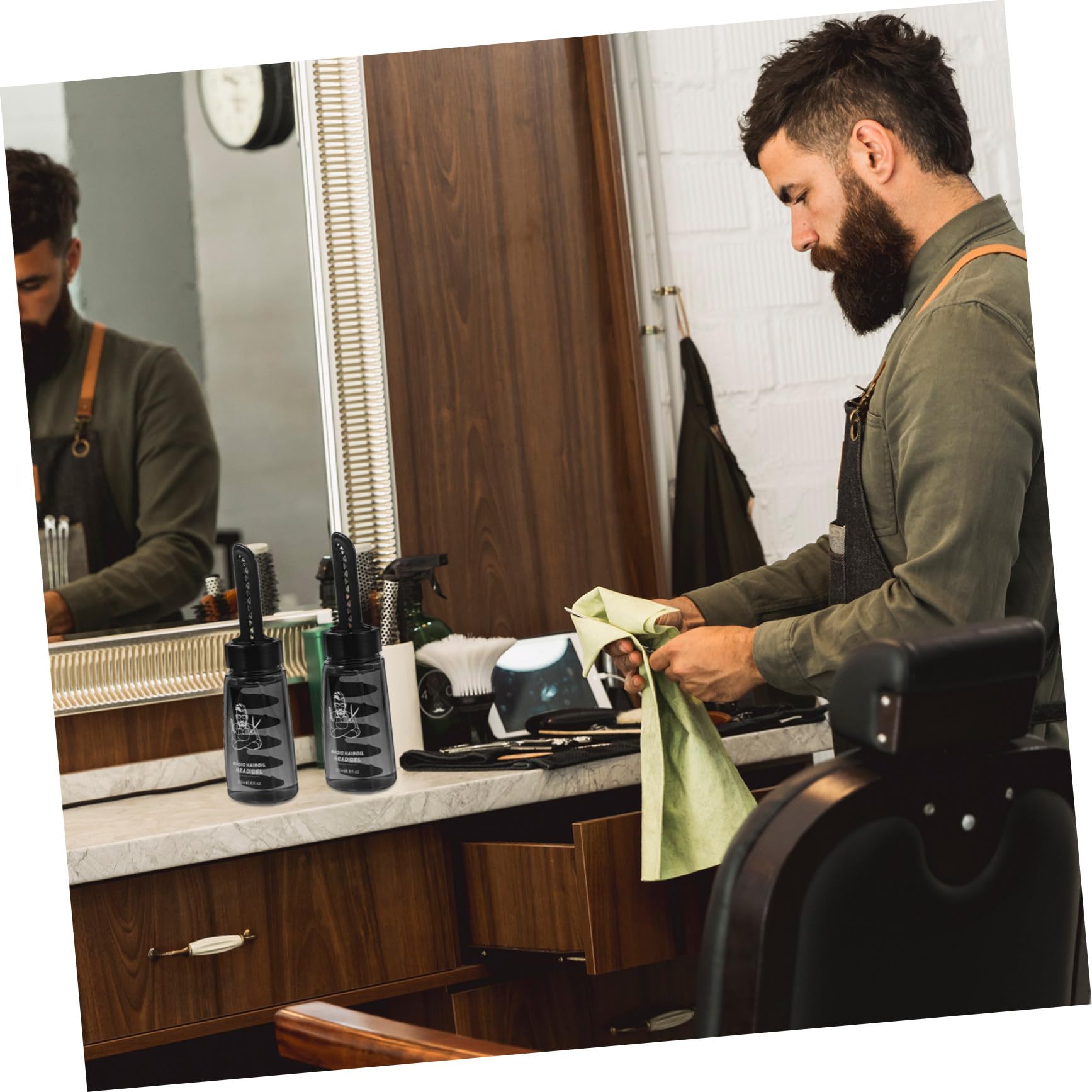 3 Leere Haargel Auftrageflaschen mit Kamm Kunststoff 260ml Leicht für Herren Haarstyling und Lockenpflege