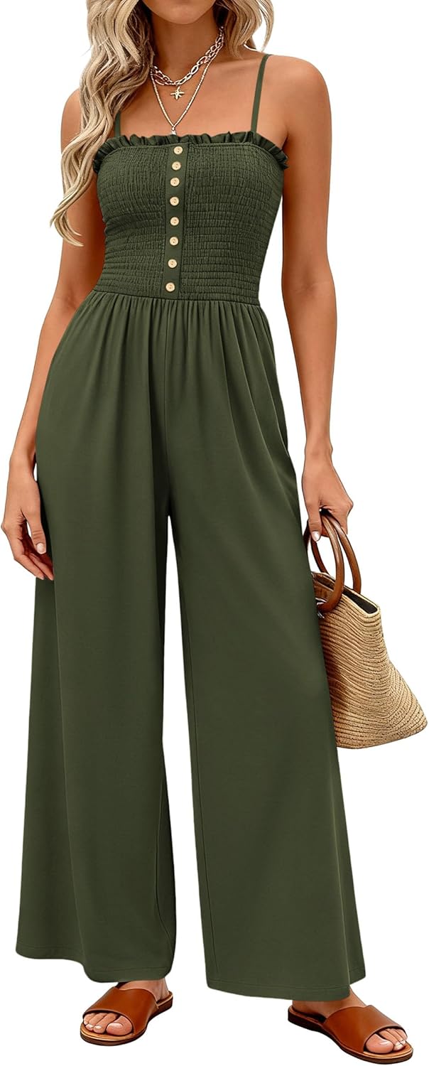 PRETTYGARDEN Jumpsuits for Women Dressy 2026 Summer Sleeveless Casual Wide Leg Rompers Spring Cruise Vacation Outfits - Image 8