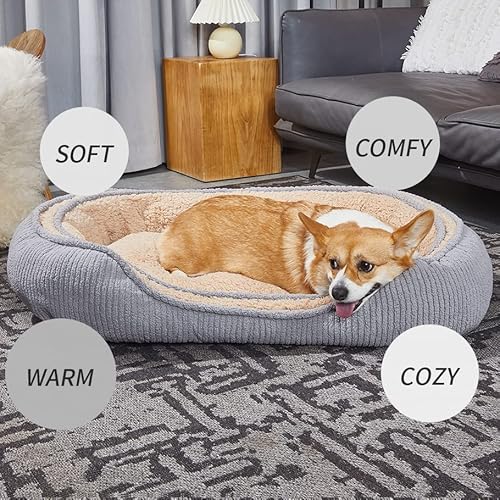 Jiupety Oval Bed For Medium Dog | Xl Size L35”X W26”| Up To 35 Lbs | Out Of The Box | Integrated Design | Cozy And Comfy | 100% Full Of Pp Cotton | Oval Medium Dog Bed #TOP3