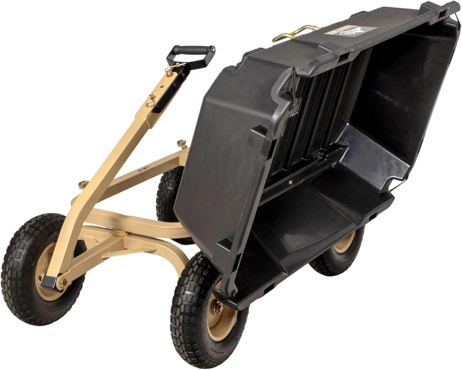 Heavy-Duty Garden Cart on Wheels – 7 Cu. Ft. Patented Dual Side Poly Dump Cart, 1200 lb. Capacity, All-Terrain Utility Wagon with Pneumatic Wheels for Yard, Garden, Farm & Work